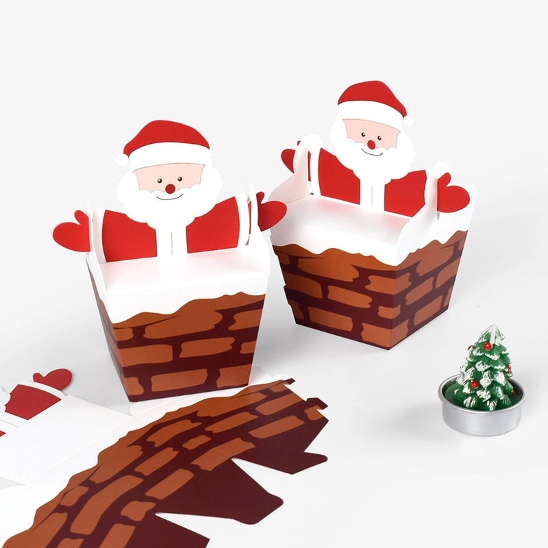 Festive Santa Claus Cartoon Gift Bags for Christmas Party Wrapping | Holiday Gift Wrapping Supplies