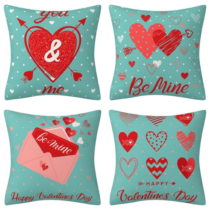Heart Shaped Linen Pillow Covers Romantic Envelope Letter Design|Home Decor Pillows