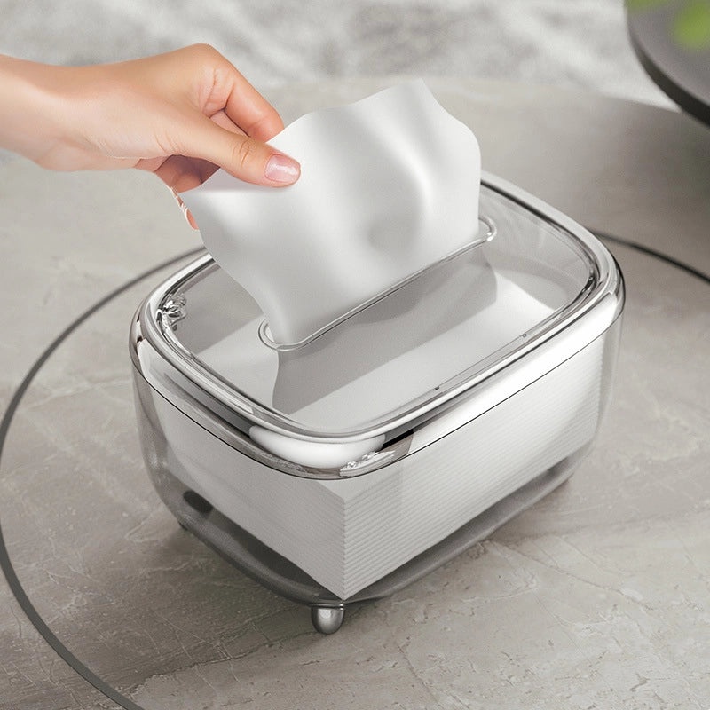 Modern Transparent Tissue Box Napkin Holder High-end Minimalist Living Room Storage | Home Decor Storage Organizers