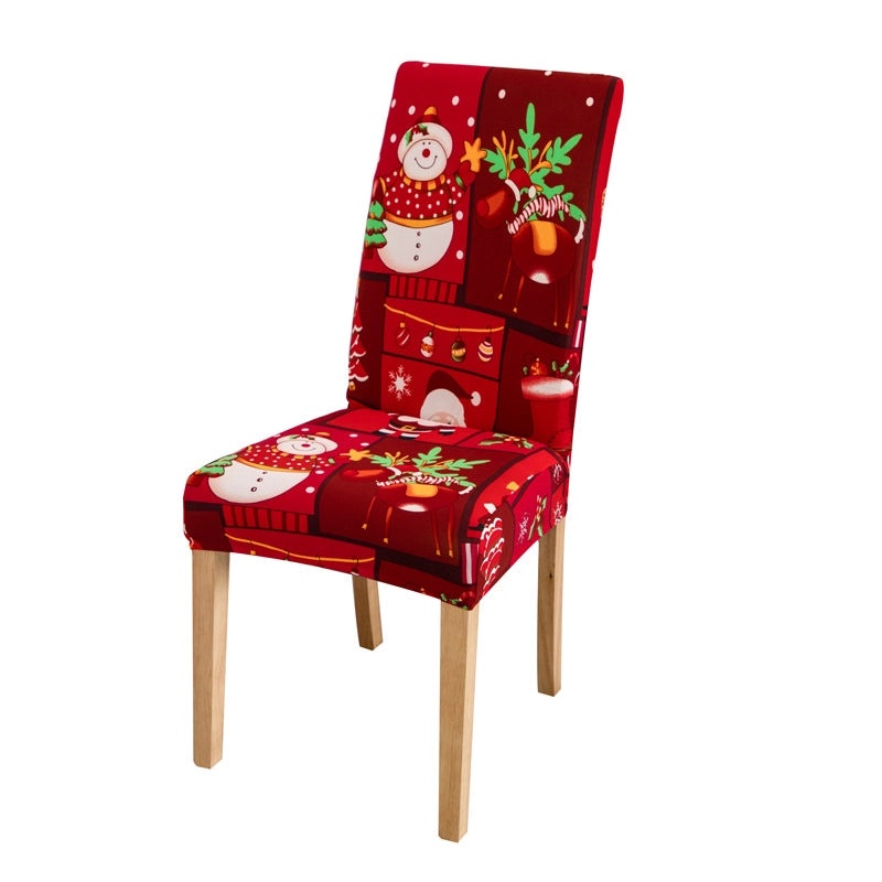 Christmas Elegant Minimalist Santa Snowflake Polyester Chair Cover for Couch Sofa Decor|Home Decor & Furniture Accessories