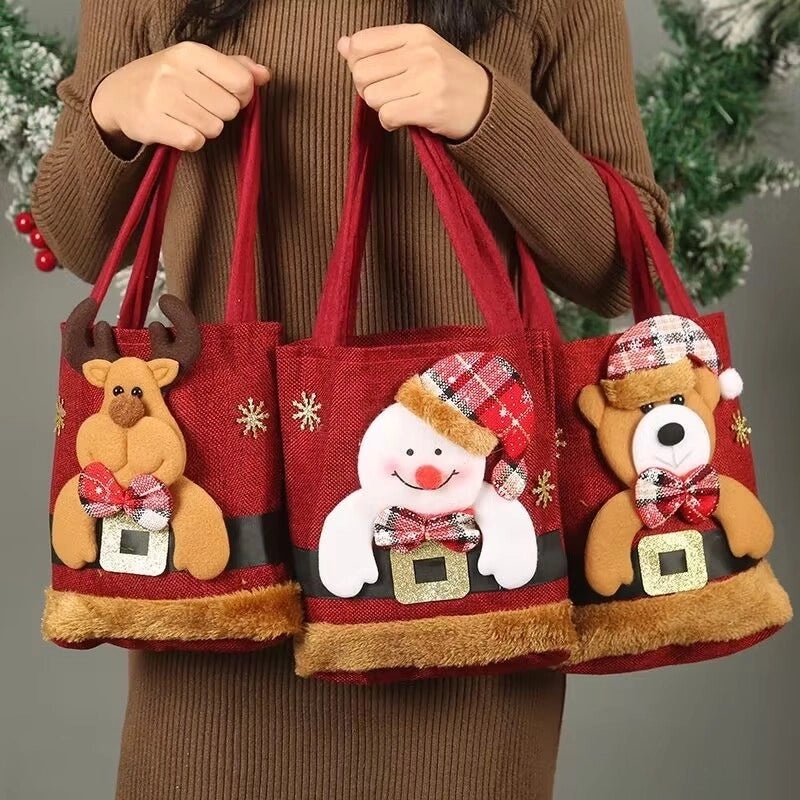 Christmas Festival Gift Bags Cute Santa Claus Elk Christmas Tree Party Streetwear|Holiday Accessories