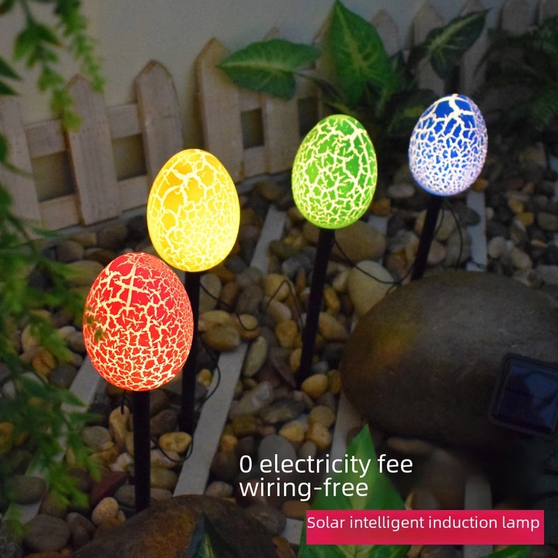 Solar Powered Easter Egg Outdoor Garden Light Waterproof Yard Decoration Night Ground Plug|Garden Lighting
