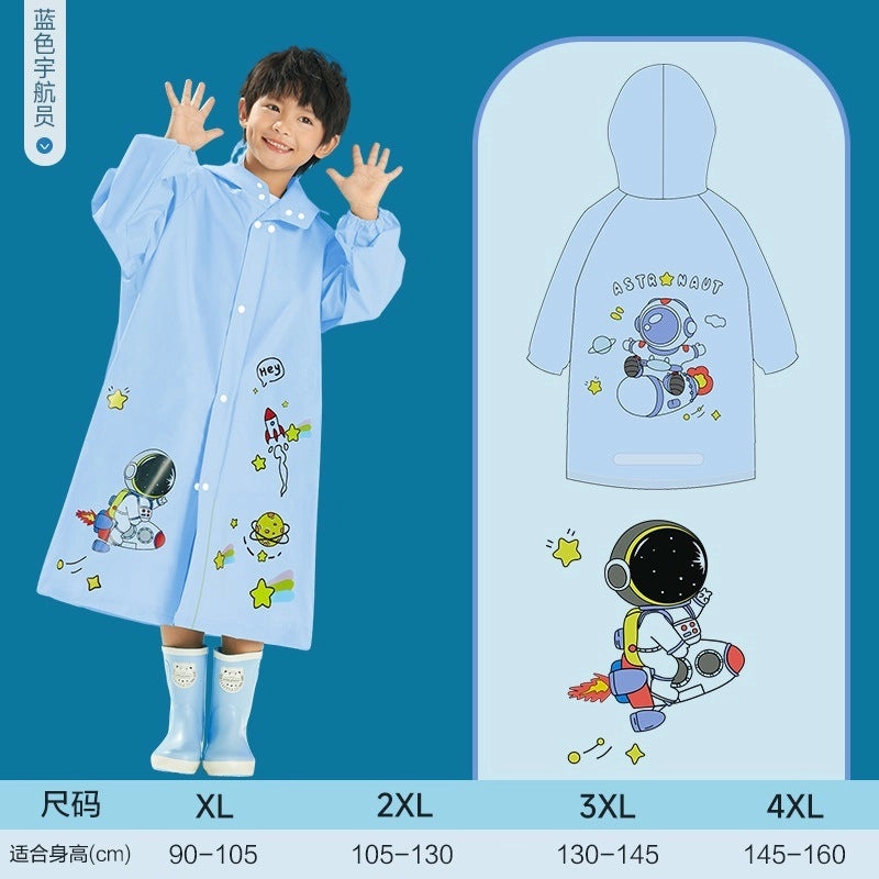 Kids Waterproof Raincoat Poncho with Schoolbag Cover for Kindergarten and School | Kids Rainwear