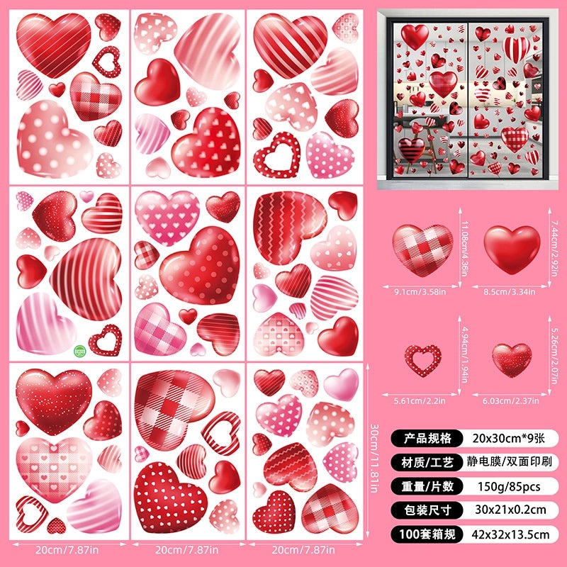 Valentine's Day Heart Shaped PVC Wall Decor for Casual Home|Home Decor