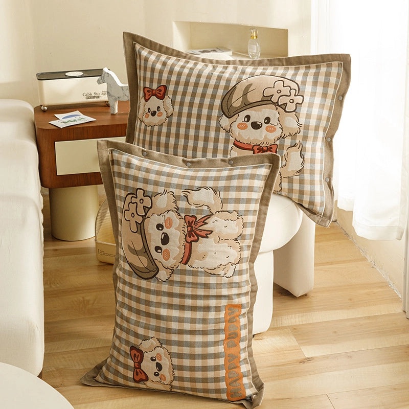 Adorable Animal Print Letter Lattice Cotton Pillow Covers for Couch & Sofa Decor | Home Decor Cushions