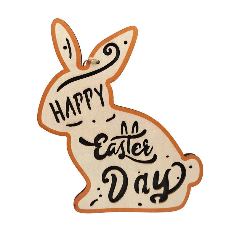 Minimalist Easter Rabbit Wooden Hanging Ornament for Holiday Party Decor | Home Decor & Holiday Ornaments