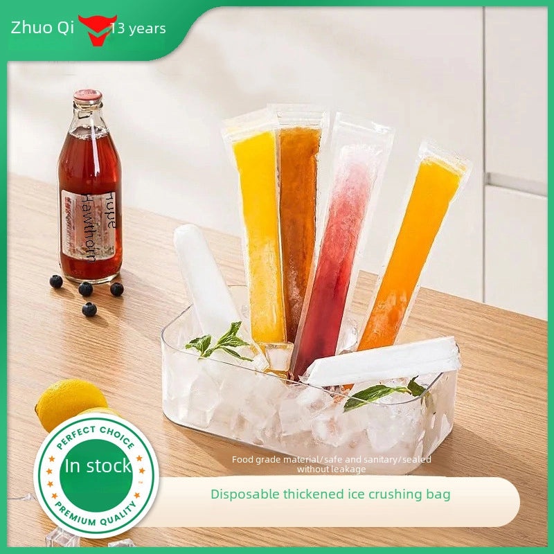 Transparent Self-Sealing Disposable Ice Bags for Food Grade Crushed Ice | Bar Accessories
