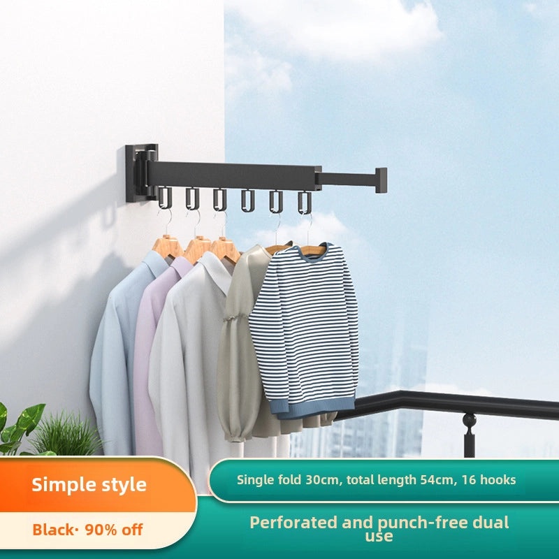 Invisible Telescopic Wall-Mounted Folding Drying Rack for Indoor Clothes and Quilts|Home & Living/Storage & Organization