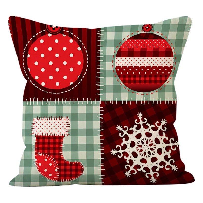 Nordic Christmas Linen Pillow Covers with Snowflake Tree Design | Home Decor & Sofa Accessories