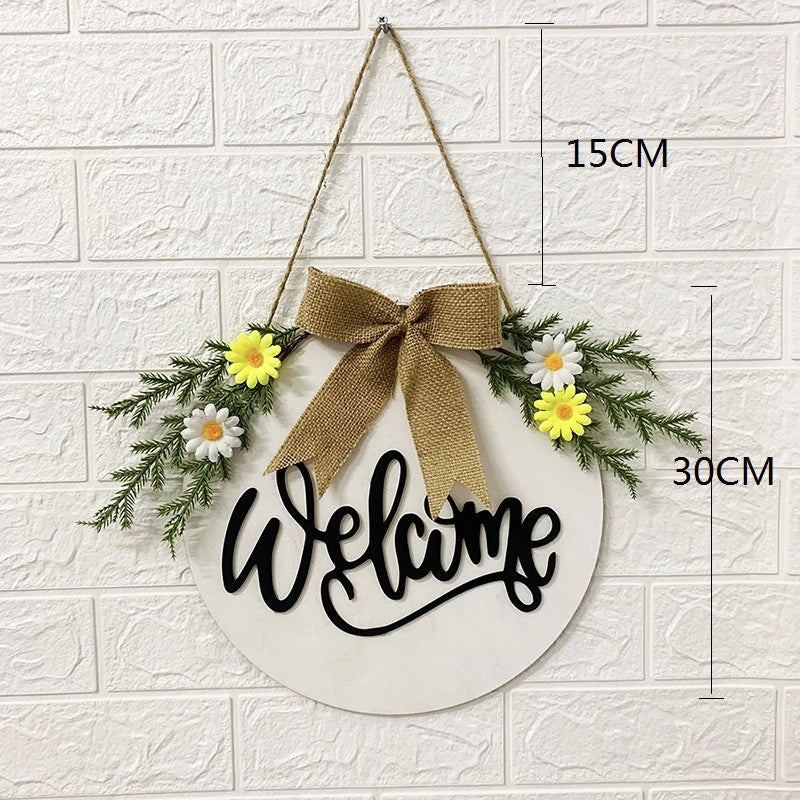Easter Wreath 30cm Wooden Welcome Sign Door Pendant Spot Home Decoration Supplies|Home Decor