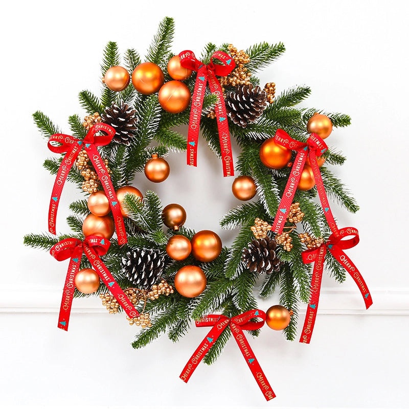 Christmas PE Rattan Garland with Christmas Tree Horn Pendant for Mall and Hotel Window Decoration|Home Decor & Seasonal Decorations