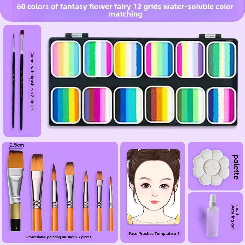 12-Color Face Paint Set for Kids Water-Soluble Safe Halloween Body Makeup|Children's Face Paint & Body Art