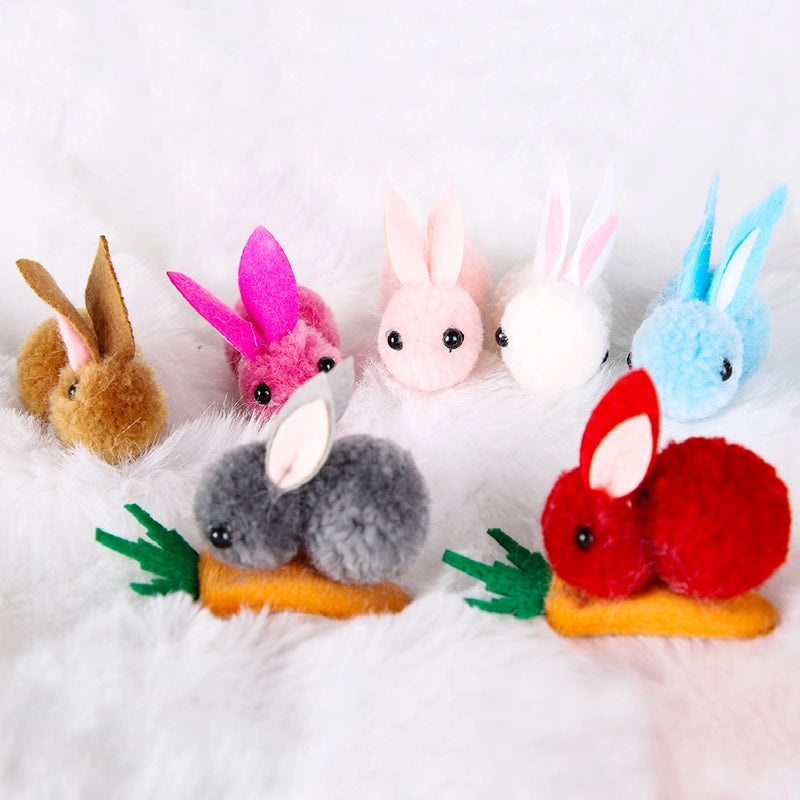 Easter Bunny Carrot Plush Hairpin Cute Festival Party Accessory 1 Piece|Party Supplies