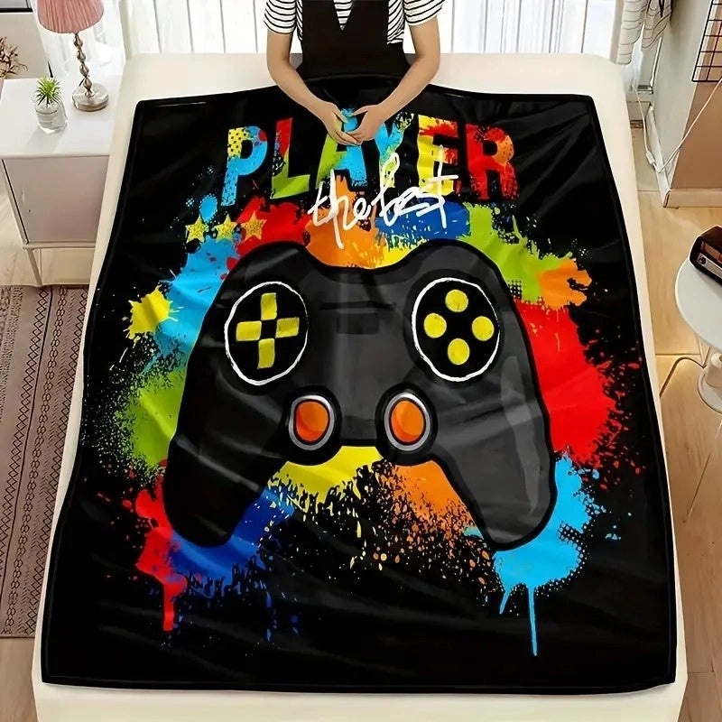 Cozy Double-Sided Velvet Blanket with Cute Cartoon Flower Design for Bedding|Home Textiles & Bedding