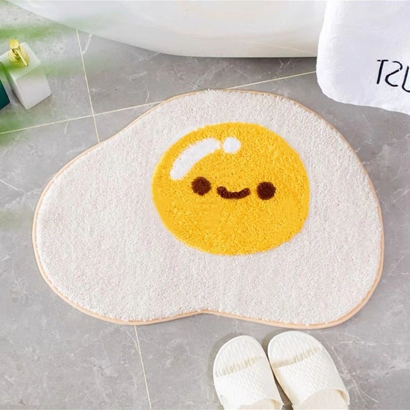 Cartoon Poached Egg Children's Floor Mat Entrance Bathroom Door Mat|Home Decor & Rugs