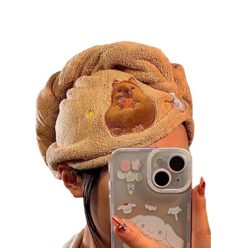 Cute Coral Fleece Quick-Dry Hair Turban for Women | Hair Care Accessories