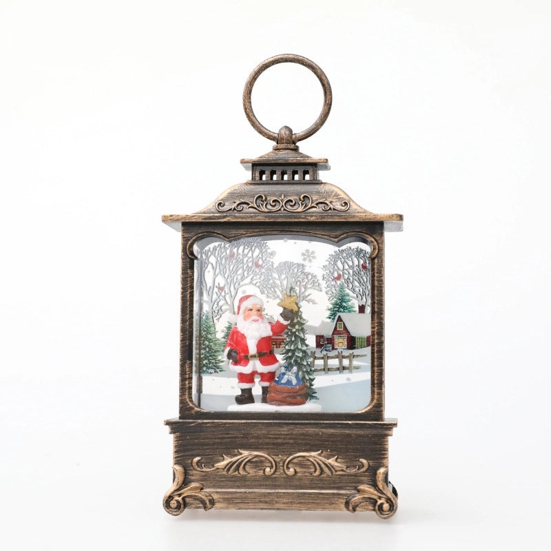 Christmas Square Flat Interior Light Featuring Santa Claus and Tree | Holiday Home Decor