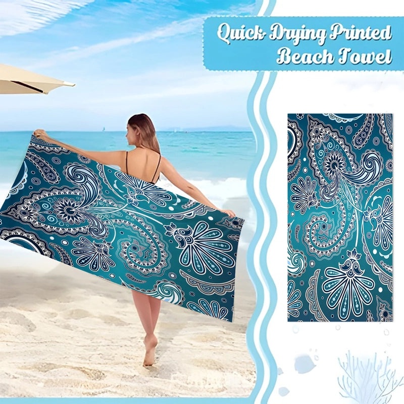 Geometric Patterned Superfine Fiber Beach Towel for Casual Use|Beach Towels & Accessories