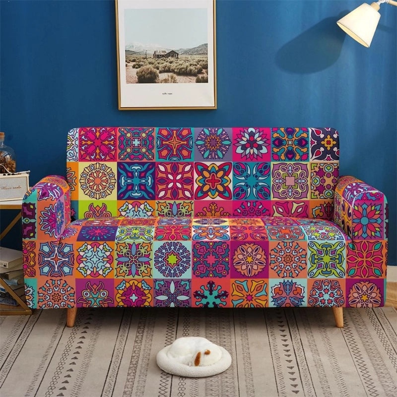 Nordic Style Printed Chemical Fiber Sofa Cover | Home Decor & Furniture Accessories