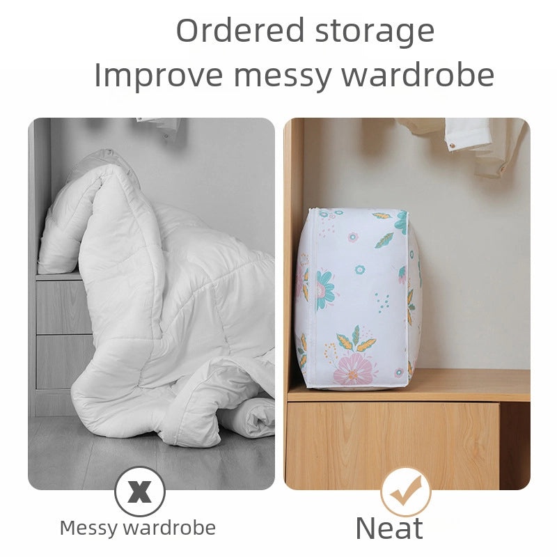 Modern Minimalist PEVA Zipper Quilt Storage Bag Cube Dustproof Household Clothes Organizer|Home Storage Organizers