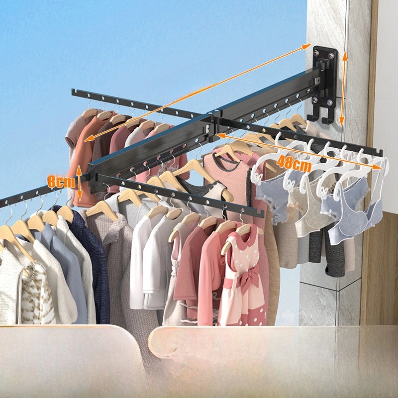 Invisible Telescopic Wall-Mounted Folding Drying Rack for Indoor Clothes and Quilts|Home & Living/Storage & Organization