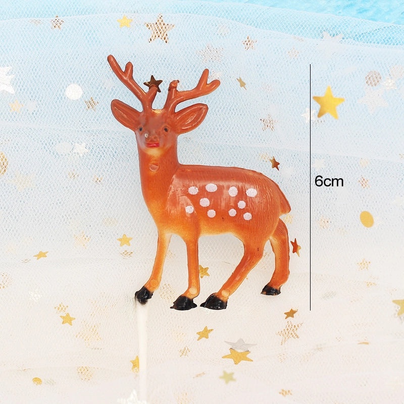 Christmas Cake Decoration Set Soft Glue Plug-in Christmas Tree Santa Snowman Reindeer Holiday Decor|Christmas Cake Decorations