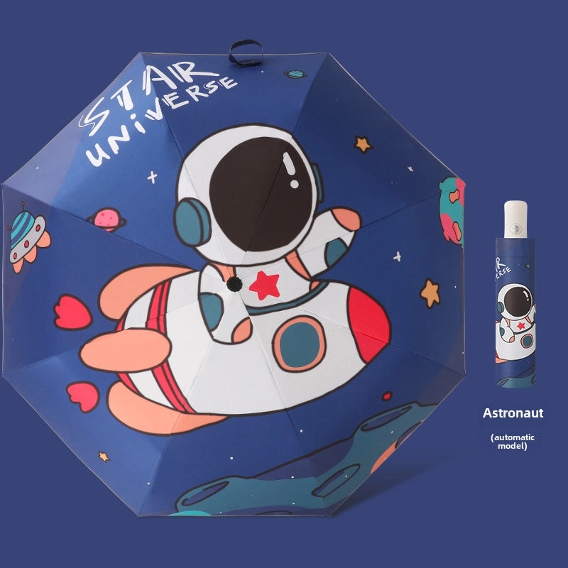 Kids Automatic Folding Umbrella with Anti-Rebound, Vinyl Material and Reflective Strip | Children's Umbrellas