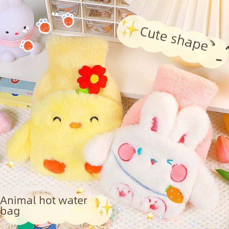Cute Plush Water Injection Hot Water Bag Embroidered Student Hand Warmer Thickened Warm Doll|Home & Living Accessories