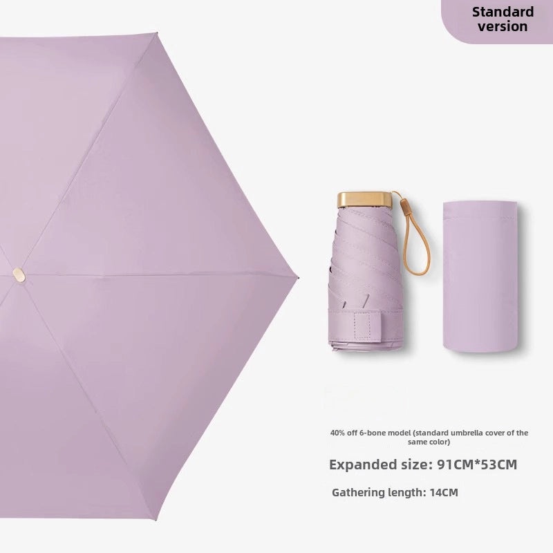 Vintage Cherry Print Folding Umbrella 60% UV Protection Dual-use Sun and Rain Shield|Sun Protection Umbrellas