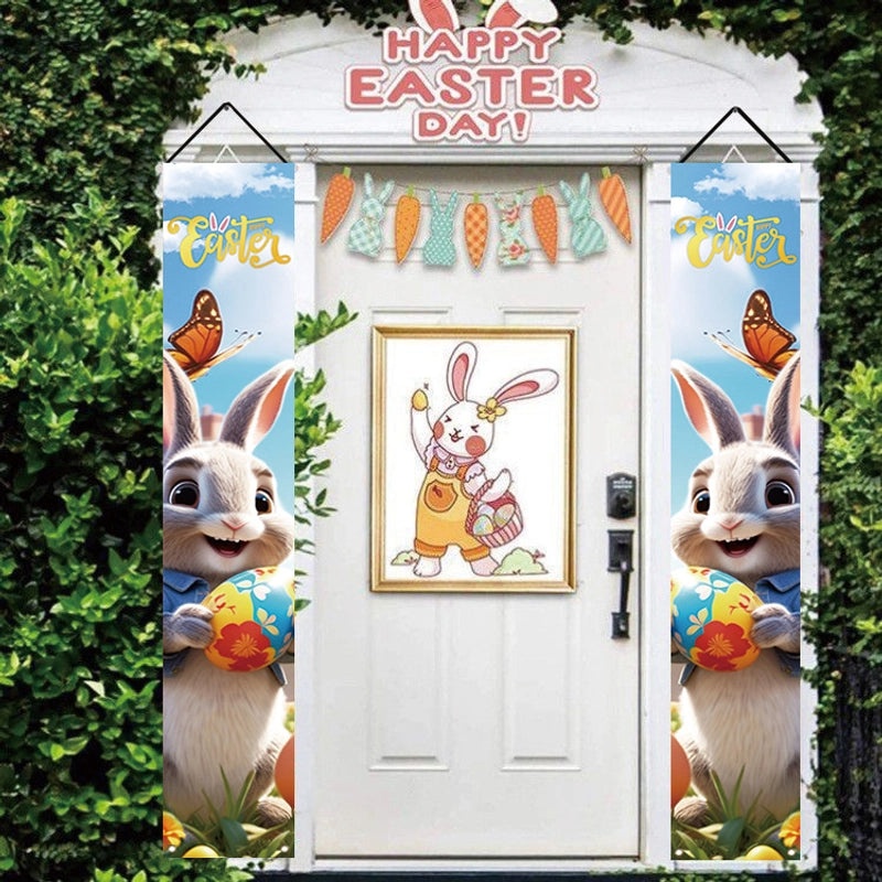 Easter Rabbit Hanging Ornaments Pair Cute Polyester Couplets Decorations|Home Decor