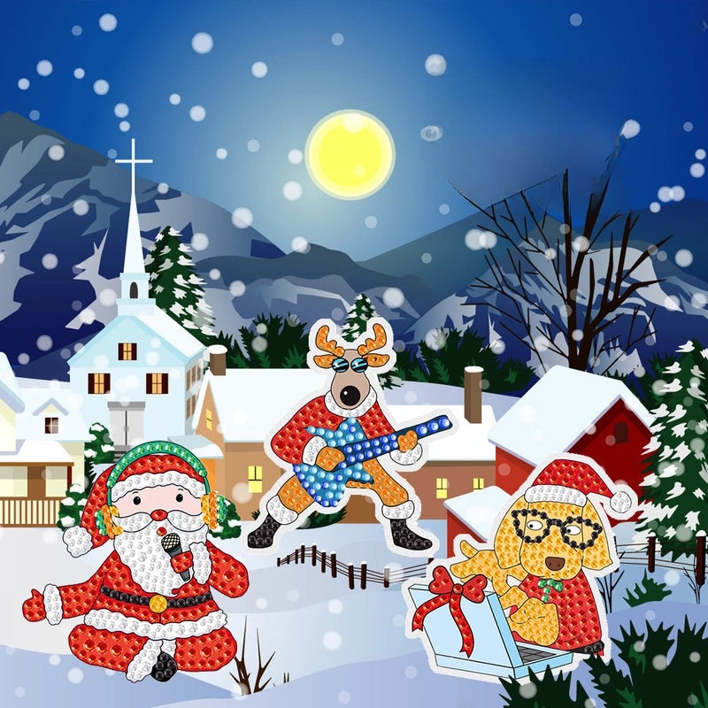 Christmas DIY Diamond Painting Keychain Pendant Handmade Rhinestone Blind Box Gift | Jewelry & Accessories