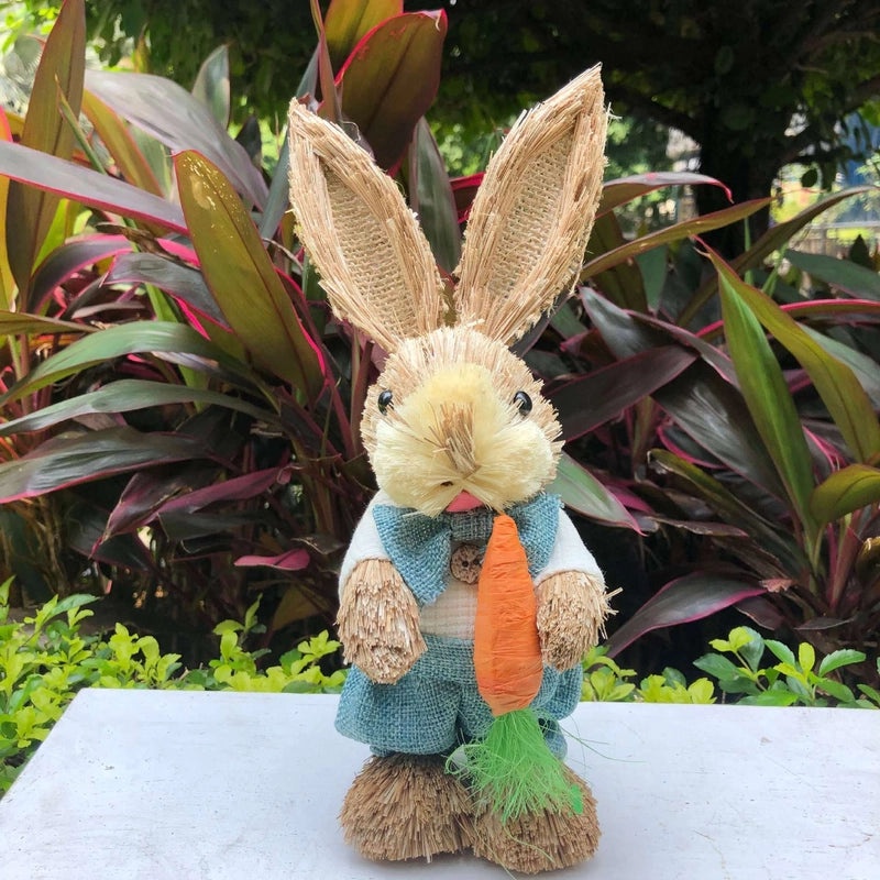 Mini 25cm Woven Rabbit Easter Decor Cute Display Gift Small Prizes Birthday Present|Home Decor & Gifts