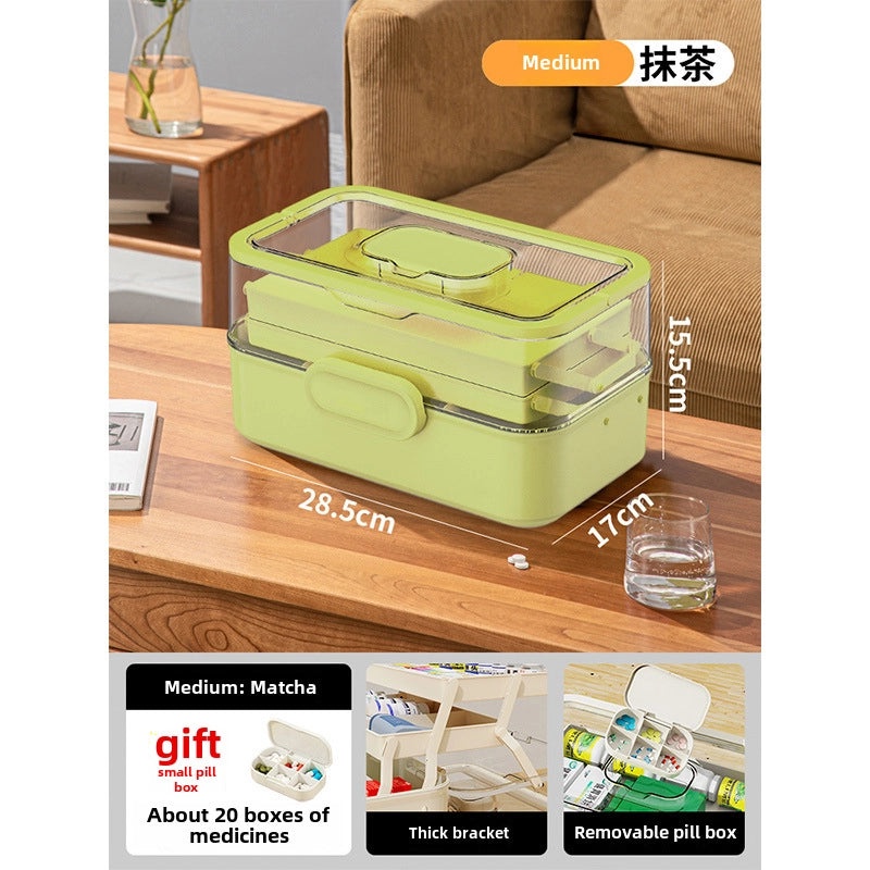 Multi-layer Portable Medicine Storage Box Foldable Grid Organizer for Household Use|Home Storage & Organization