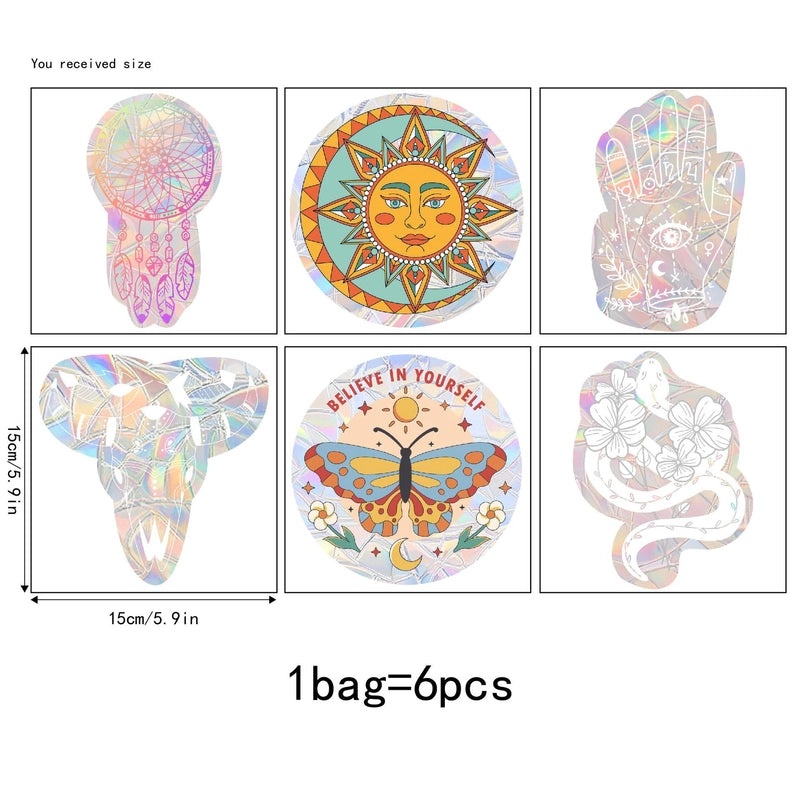 Colorful Plant PVC Stickers for Casual Vacation Style | Home Decor & Stickers