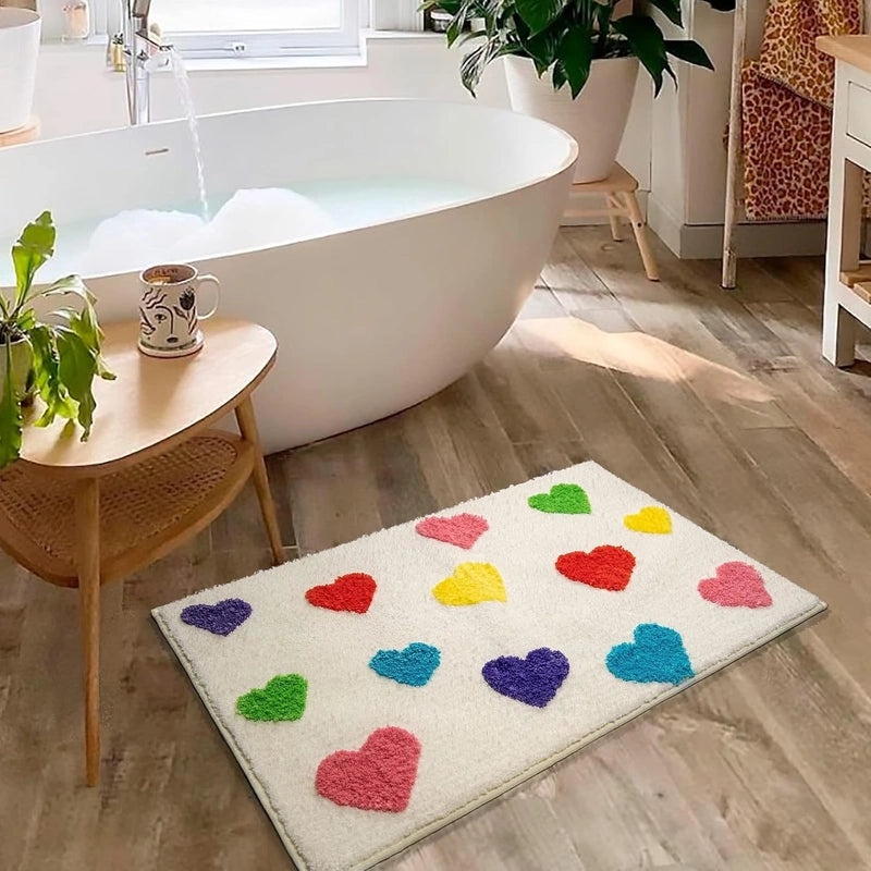Valentine's Day Casual Elegant Letter Heart Shape Imitation Cashmere Polyester Bath Mat|Home & Bath Accessories