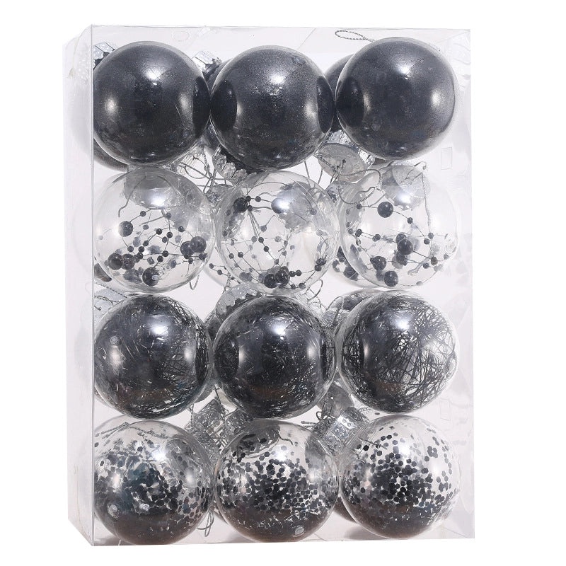 Set of 24 Transparent Plastic Christmas Balls 6cm & 8cm | Christmas Tree Decorations | Holiday Ornaments | Xmas Pendants | Festive Decor | Christ