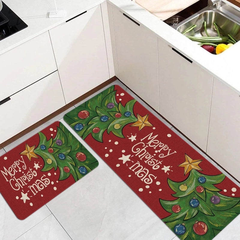 Festive Christmas Tree Polyester Rug|Home Decor & Carpets