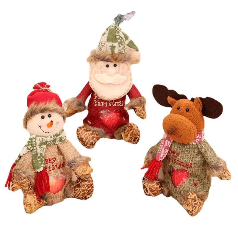 Christmas Santa Snowman Elk Party Ornaments Gift Bags Wrapping Supplies|Holiday Party Decorations