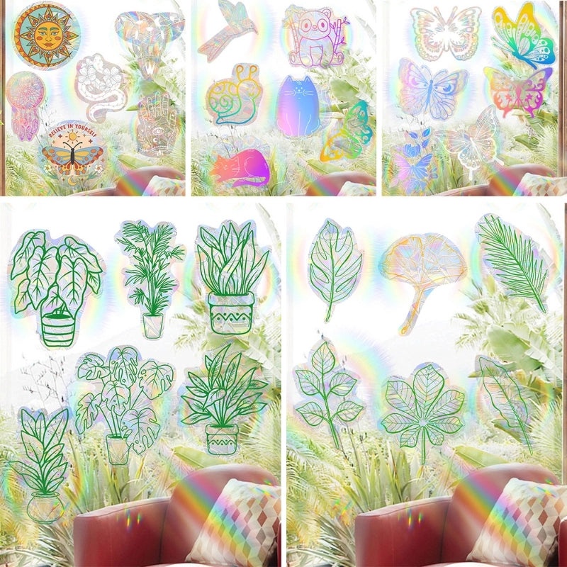 Colorful Plant PVC Stickers for Casual Vacation Style | Home Decor & Stickers