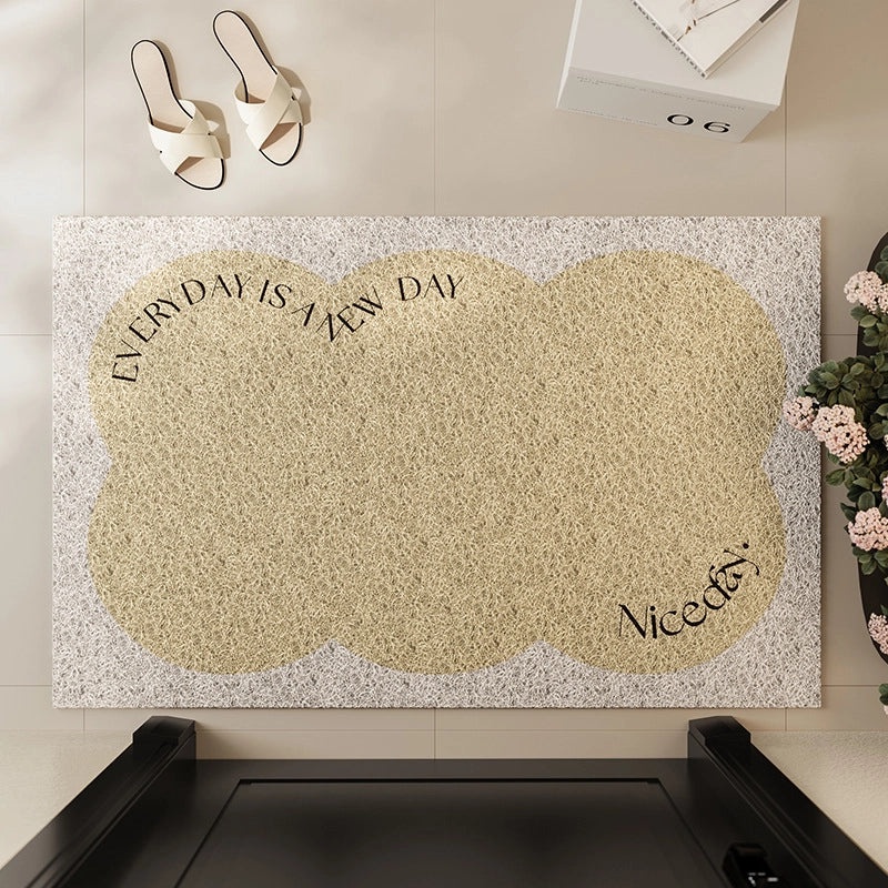 French Silk Ring Door Mat Entrance Dust Removal Mat High-Grade Stain-Resistant Foot Carpet|Home Decor & Rugs