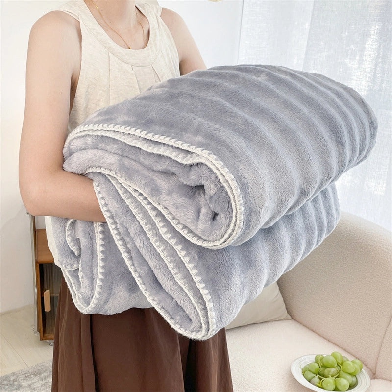 Cozy Solid Color Polyester Throw Blanket for Couch and Sofa Decor | Home Textiles & Accessories