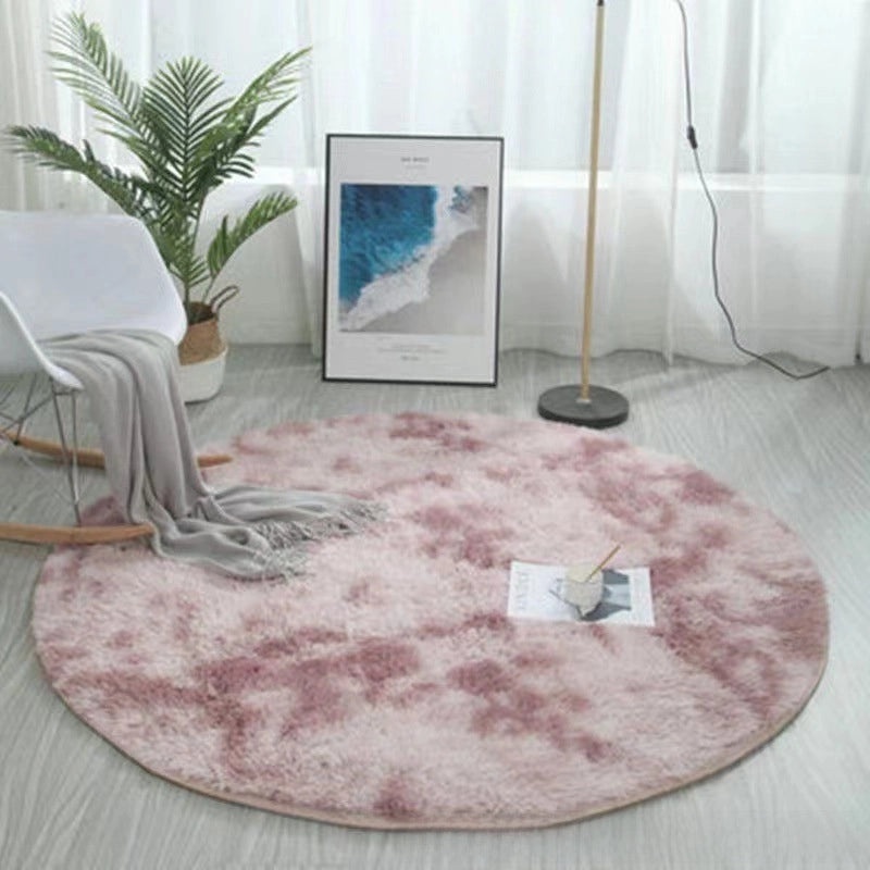 Nordic Style Round Carpet Long Hair Rug for Bedroom Living Room Coffee Table Yoga Fitness Mat with Hanging Basket & Chair Cushion|Home Decor Rugs