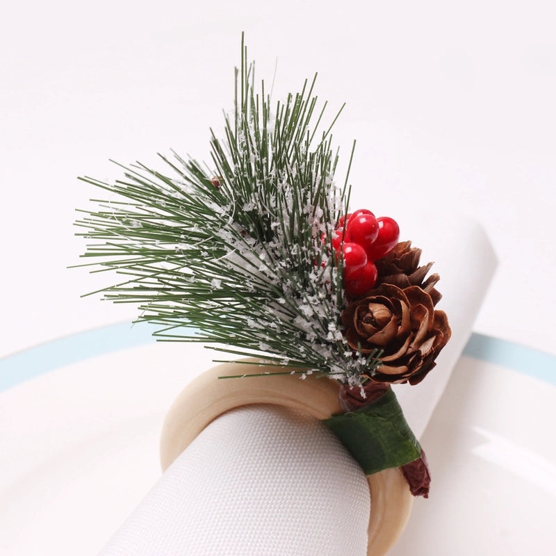 Festive Pine Cone Wooden Christmas Party Table Decor | Holiday Home Decorations