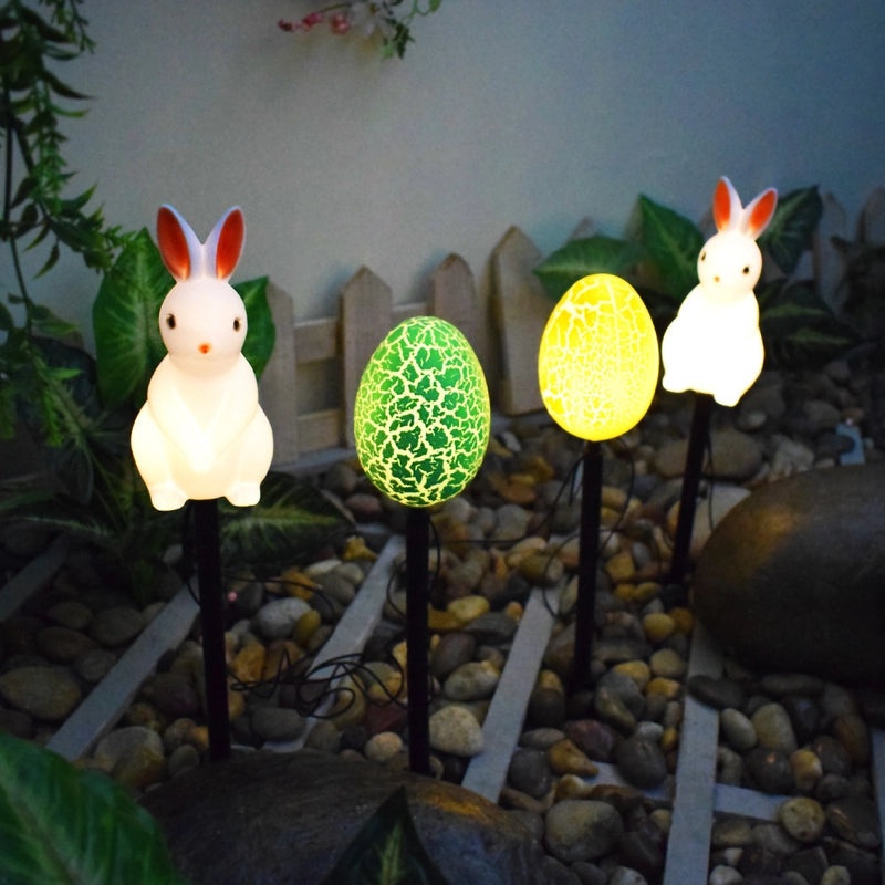 Solar Powered Easter Egg Outdoor Garden Light Waterproof Yard Decoration Night Ground Plug|Garden Lighting