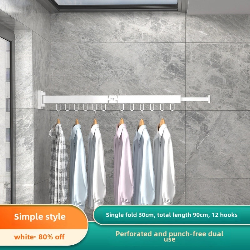 Invisible Telescopic Wall-Mounted Folding Drying Rack for Indoor Clothes and Quilts|Home & Living/Storage & Organization