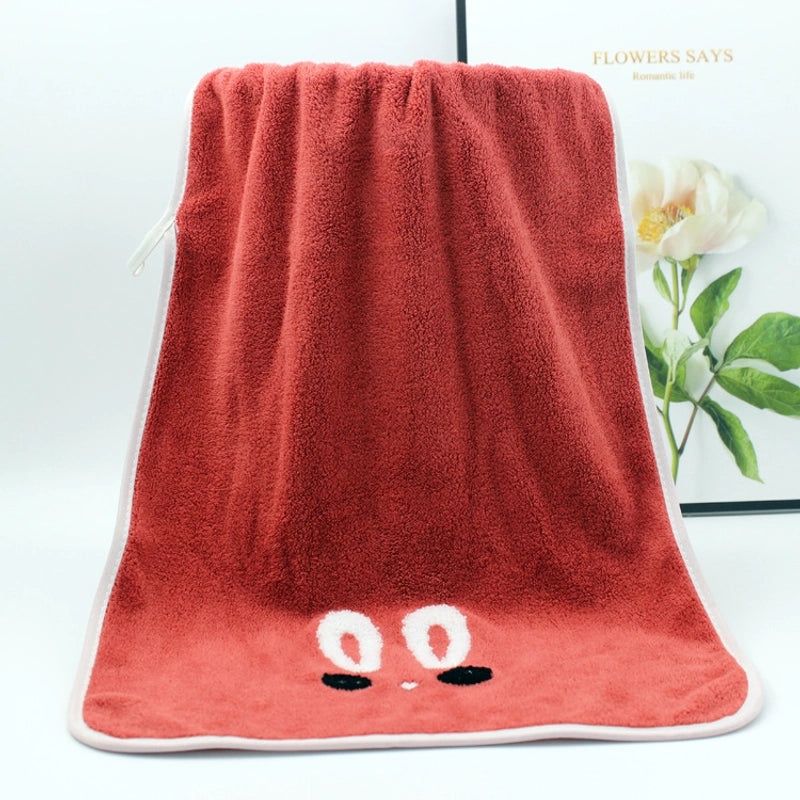 Adorable Cartoon Coral Fleece Bath Towels Soft Absorbent Bathroom Linen|Home & Bath Accessories