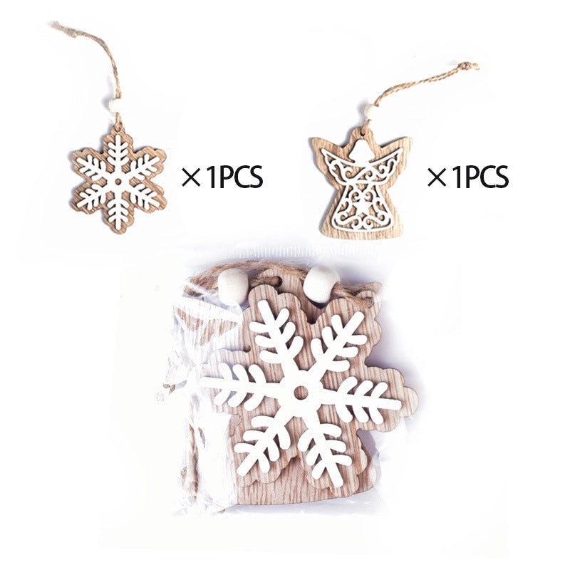 Christmas Wood Bell Snowflake Elk Ornaments IG Style Holiday Festival Hanging Decoration|Home Decor Ornaments