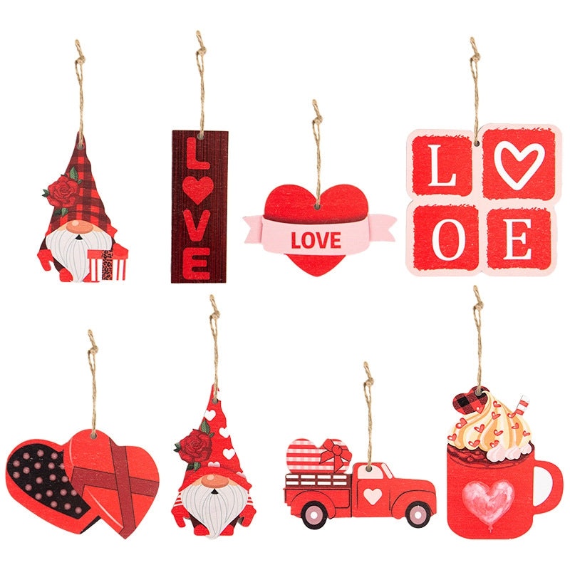 Elegant Romantic Heart Shape Letter Boxwood Hanging Ornament for Valentine’s Day | Home Decor Ornaments