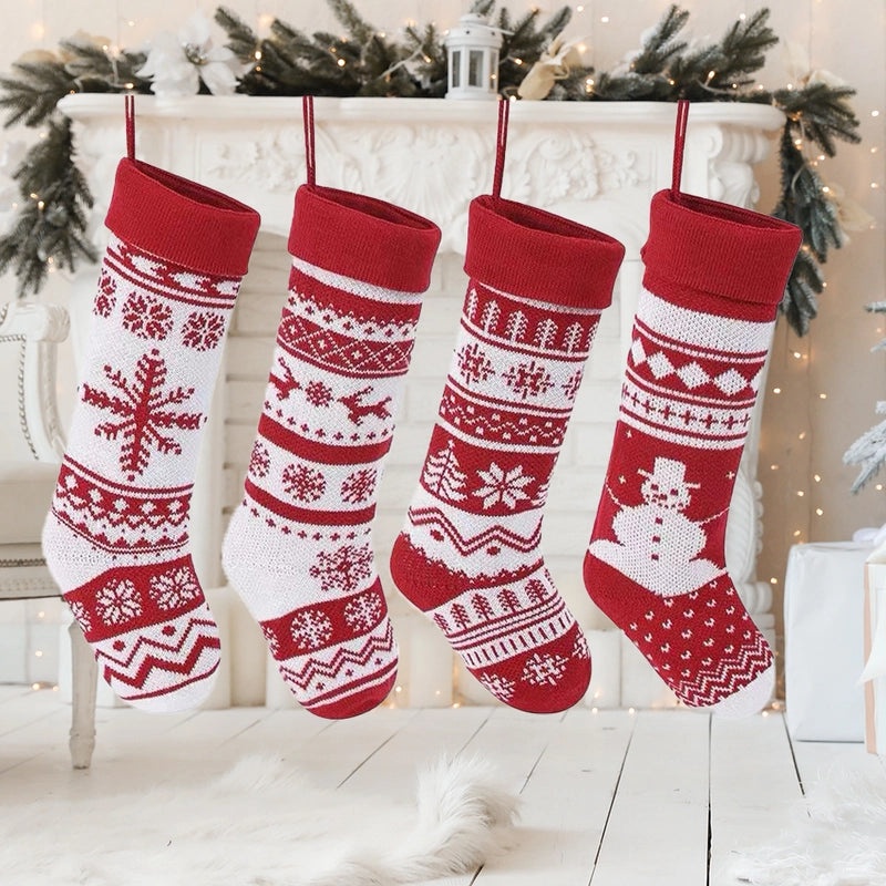 Cartoon Knitted Wool Christmas Socks Wall Hanging Pendant for Home Decoration|Home Decor