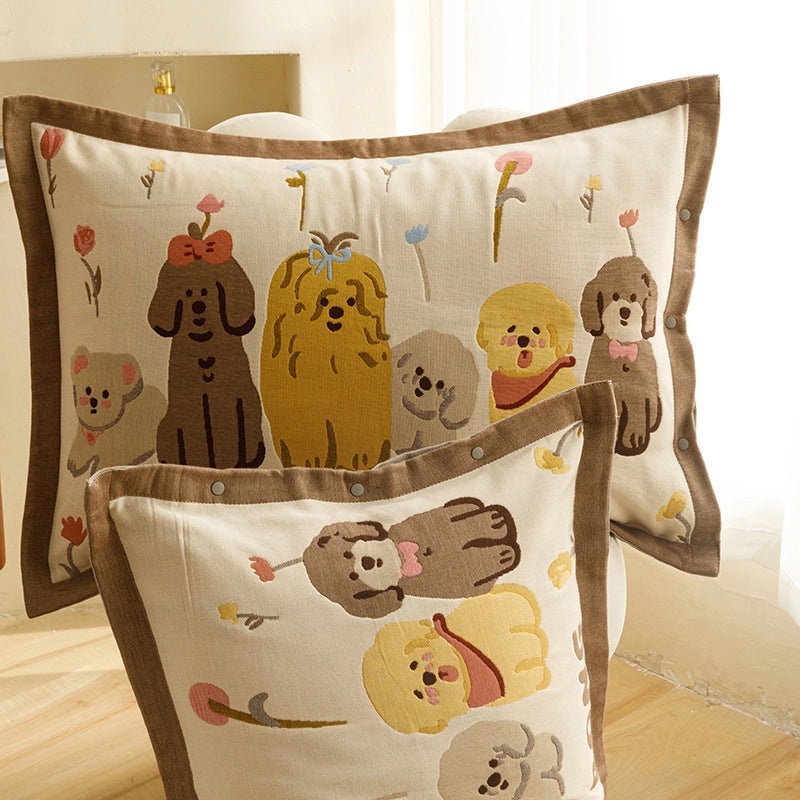 Adorable Animal Print Letter Lattice Cotton Pillow Covers for Couch & Sofa Decor | Home Decor Cushions